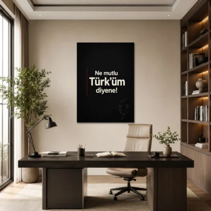 Ne Mutlu Türk’üm Diyene Atatürk Kanvas Tablo - ürün görseli 1