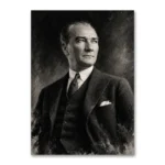 Asil Duruş Monokrom Yağlı Boya Atatürk Kanvas Tablo