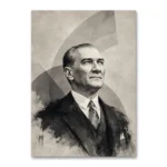 Zamansız Bakış Modern Atatürk Portresi Kanvas Tablo