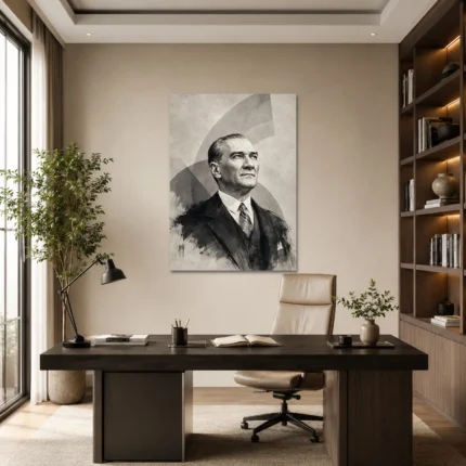 Zamansız Bakış Modern Atatürk Portresi Kanvas Tablo - ürün görseli 1