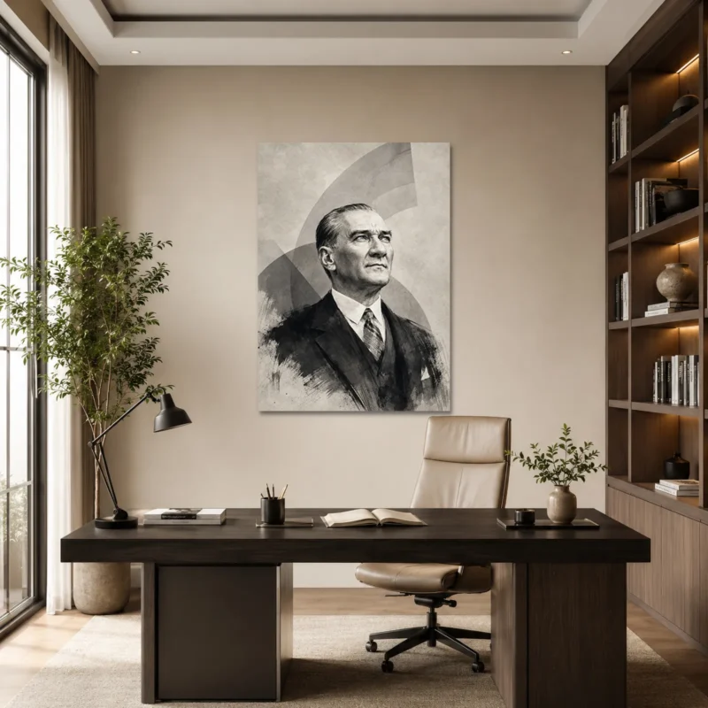Zamansız Bakış Modern Atatürk Portresi Kanvas Tablo - ürün görseli 1