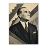 Cumhuriyetin Yükselişi Vintage Atatürk Kanvas Tablo