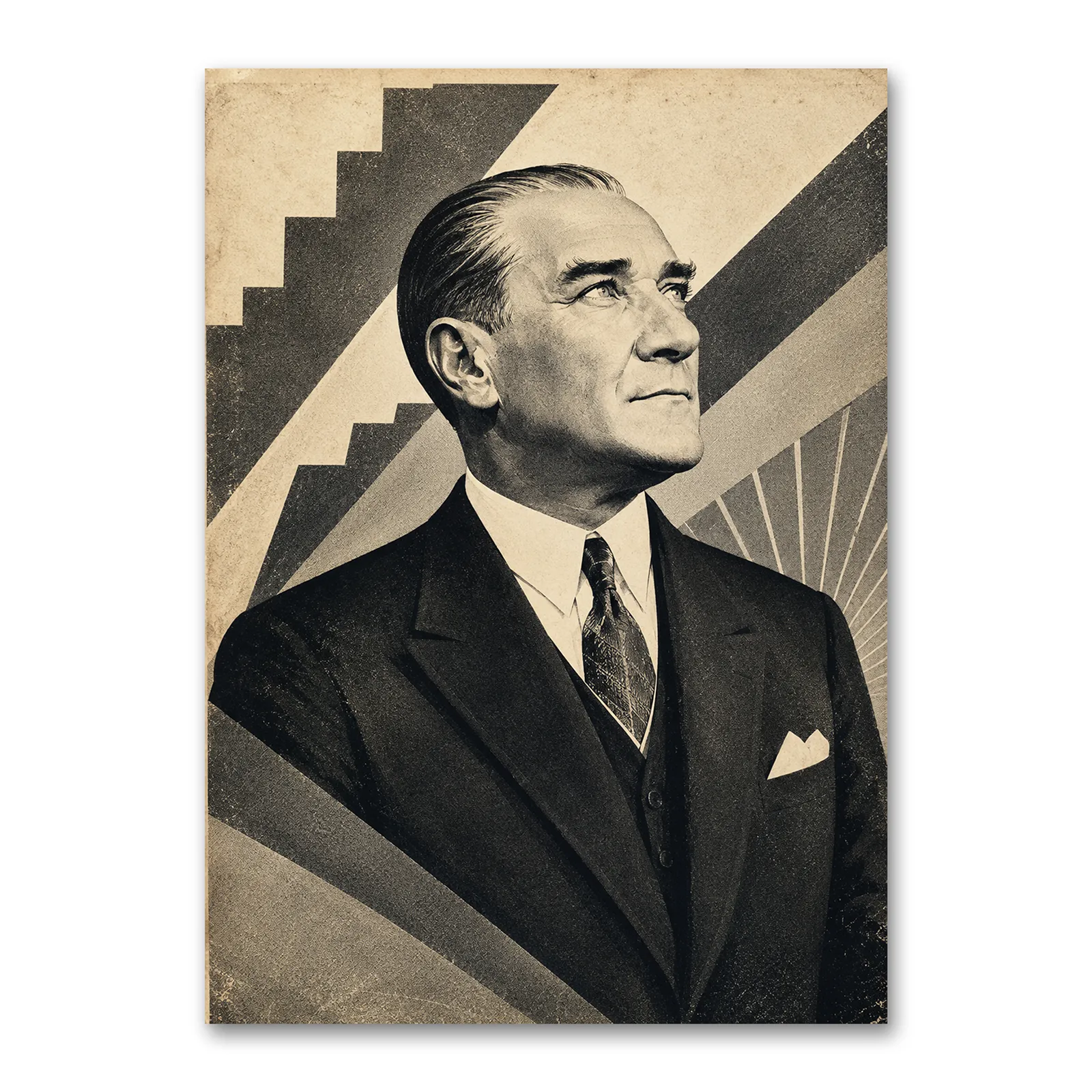auto-draft-20260819-192629 Cumhuriyetin Yükselişi Vintage Atatürk Kanvas Tablo