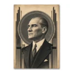 Cumhuriyetin Mimarı Art Deco Atatürk Kanvas Tablo