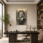 Cumhuriyetin Mimarı Art Deco Atatürk Kanvas Tablo - ürün görseli 1