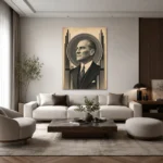 Cumhuriyetin Mimarı Art Deco Atatürk Kanvas Tablo - ürün görseli 2