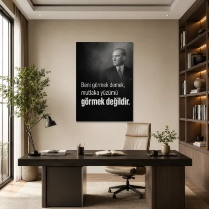 Beni Görmek Demek Atatürk Sözü Kanvas Tablo - ürün görseli 1