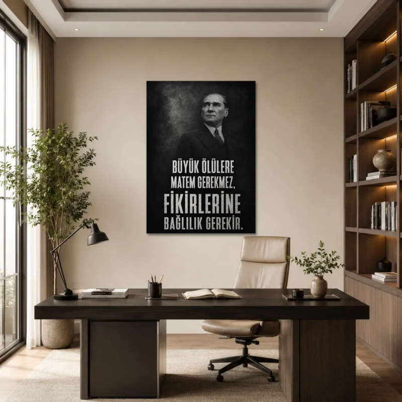 Büyük Ölülere Matem Gerekmez Atatürk Sözü Kanvas Tablo - ürün görseli 1