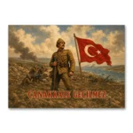 Çanakkale Geçilmez Bayraklı Mehmetçik Kanvas Tablo