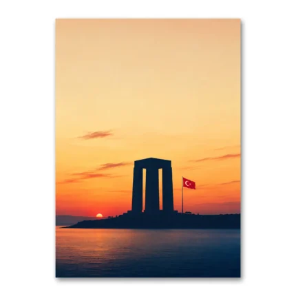 Çanakkale Şehitler Abidesi Gün Batımı Kanvas Tablo