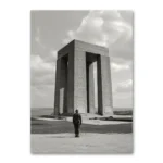 Çanakkale Şehitler Abidesi Siyah Beyaz Kanvas Tablo
