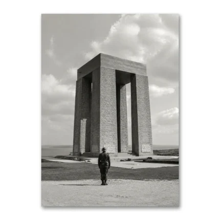 Çanakkale Şehitler Abidesi Siyah Beyaz Kanvas Tablo