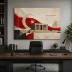 Cumhuriyet Anıtkabir Türk Bayrağı Modern Kanvas Tablo - ürün görseli 2
