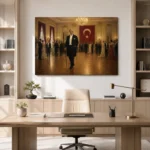 Cumhuriyet Balosu Atatürk Türk Bayrağı Kanvas Tablo - ürün görseli 1