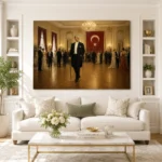 Cumhuriyet Balosu Atatürk Türk Bayrağı Kanvas Tablo - ürün görseli 2