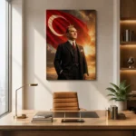 Cumhuriyet Işığında Atatürk Portresi Kanvas Tablo - ürün görseli 2