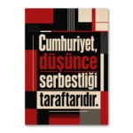 Cumhuriyet ve Düşünce Serbestliği Atatürk Sözü Kanvas Tablo