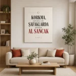İstiklâl Marşı Korkma Sönmez Bu Şafaklarda Kanvas Tablo - ürün görseli 1