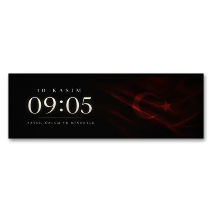 09:05 10 Kasım Atatürk’ü Anma Panoramik Kanvas Tablo