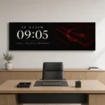 09:05 10 Kasım Atatürk’ü Anma Panoramik Kanvas Tablo - ürün görseli 1