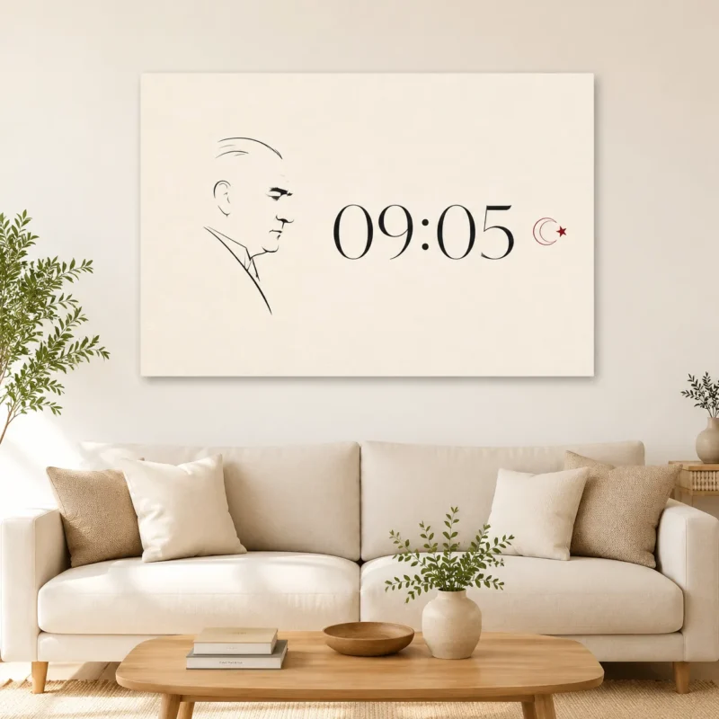 09:05 Atatürk Silüeti Kanvas Tablo – 10 Kasım Anma - ürün görseli 1