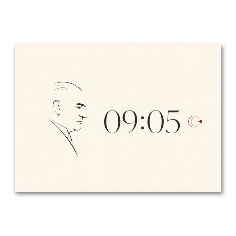 09:05 Atatürk Silüeti Kanvas Tablo – 10 Kasım Anma