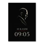 10 Kasım 09:05 Atatürk Silüeti Kanvas Tablo