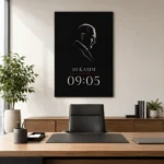 10 Kasım 09:05 Atatürk Silüeti Kanvas Tablo - ürün görseli 2