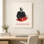 19 Mayıs 1919 Atatürk ve Türk Bayrağı Minimal Kanvas Tablo - ürün görseli 2