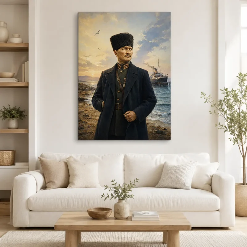 19 Mayıs 1919 Samsun Atatürk ve Bandırma Vapuru Kanvas Tablo - ürün görseli 1