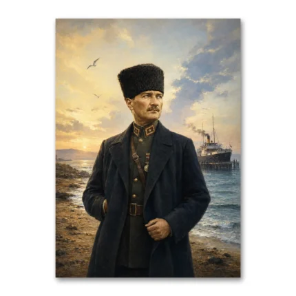 19 Mayıs 1919 Samsun Atatürk ve Bandırma Vapuru Kanvas Tablo