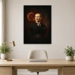 19 Mayıs Atatürk ve Türk Bayrağı Premium Klasik Kanvas Tablo - ürün görseli 2