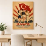 19 Mayıs Gençlik ve Spor Bayramı Vintage Kanvas Tablo - ürün görseli 2