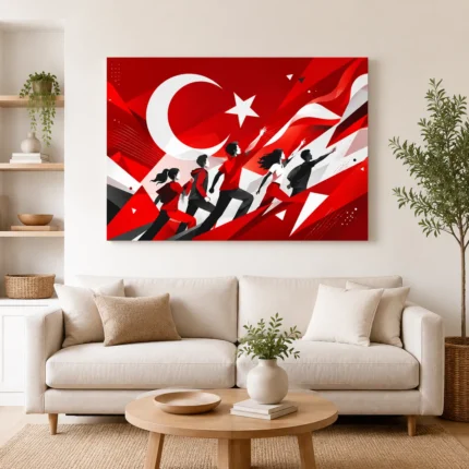 19 Mayıs Gençlik ve Türk Bayrağı Modern Kanvas Tablo - ürün görseli 1