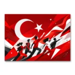 19 Mayıs Gençlik ve Türk Bayrağı Modern Kanvas Tablo