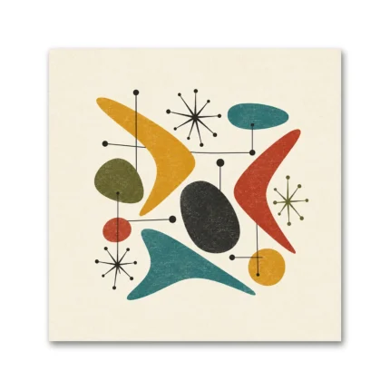 1950'ler Atomic Boomerang Geometrik Kanvas Tablo