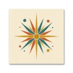 1950'ler Atomic Starburst Retro Kanvas Tablo