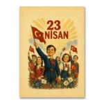 23 Nisan Bayram Coşkusu Vintage Çocuklar Kanvas Tablo