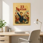 23 Nisan Bayram Coşkusu Vintage Çocuklar Kanvas Tablo - ürün görseli 2