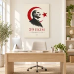29 Ekim Cumhuriyet Atatürk Minimal Portre Kanvas Tablo - ürün görseli 2