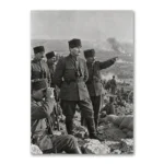 30 Ağustos Büyük Taarruz Atatürk ve Komutanlar Siyah Beyaz Kanvas Tablo