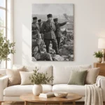 30 Ağustos Büyük Taarruz Atatürk ve Komutanlar Siyah Beyaz Kanvas Tablo - ürün görseli 2