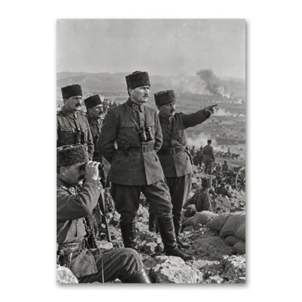 30 Ağustos Büyük Taarruz Atatürk ve Komutanlar Siyah Beyaz Kanvas Tablo