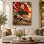 30 Ağustos Büyük Taarruz Atatürk ve Türk Bayrağı Kanvas Tablo - ürün görseli 1