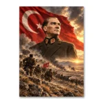 30 Ağustos Büyük Taarruz Atatürk ve Türk Bayrağı Kanvas Tablo