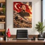 30 Ağustos Büyük Taarruz Atatürk ve Türk Bayrağı Kanvas Tablo - ürün görseli 2