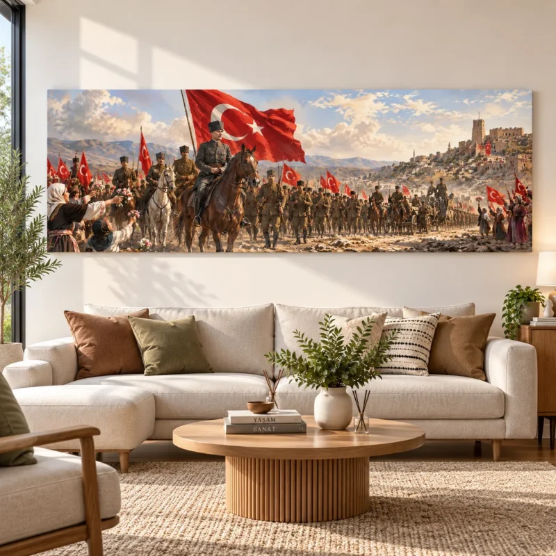 30 Ağustos Zafer Yürüyüşü Panoramik Kanvas Tablo - ürün görseli 1