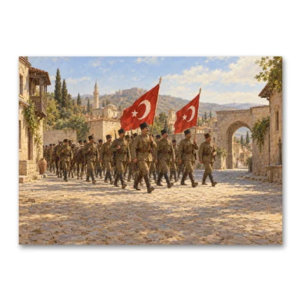 30 Ağustos Zafer Yürüyüşü Türk Askerleri Kanvas Tablo
