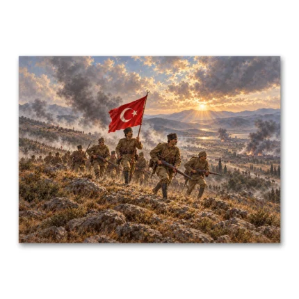 30 Ağustos Zafer Yürüyüşü Türk Askerleri Kanvas Tablo