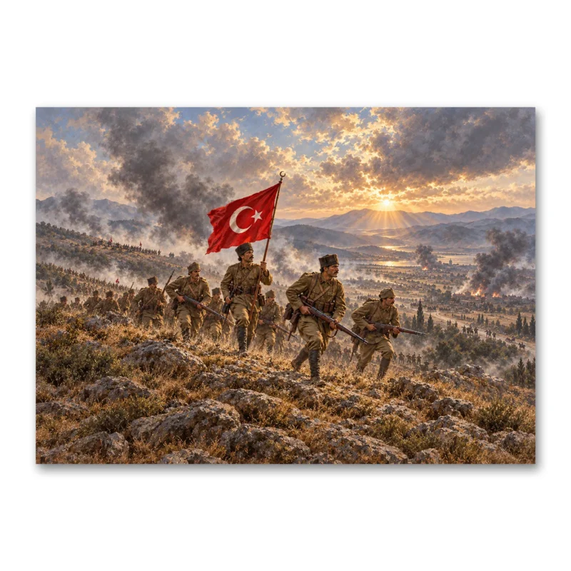 30 Ağustos Zafer Yürüyüşü Türk Askerleri Kanvas Tablo